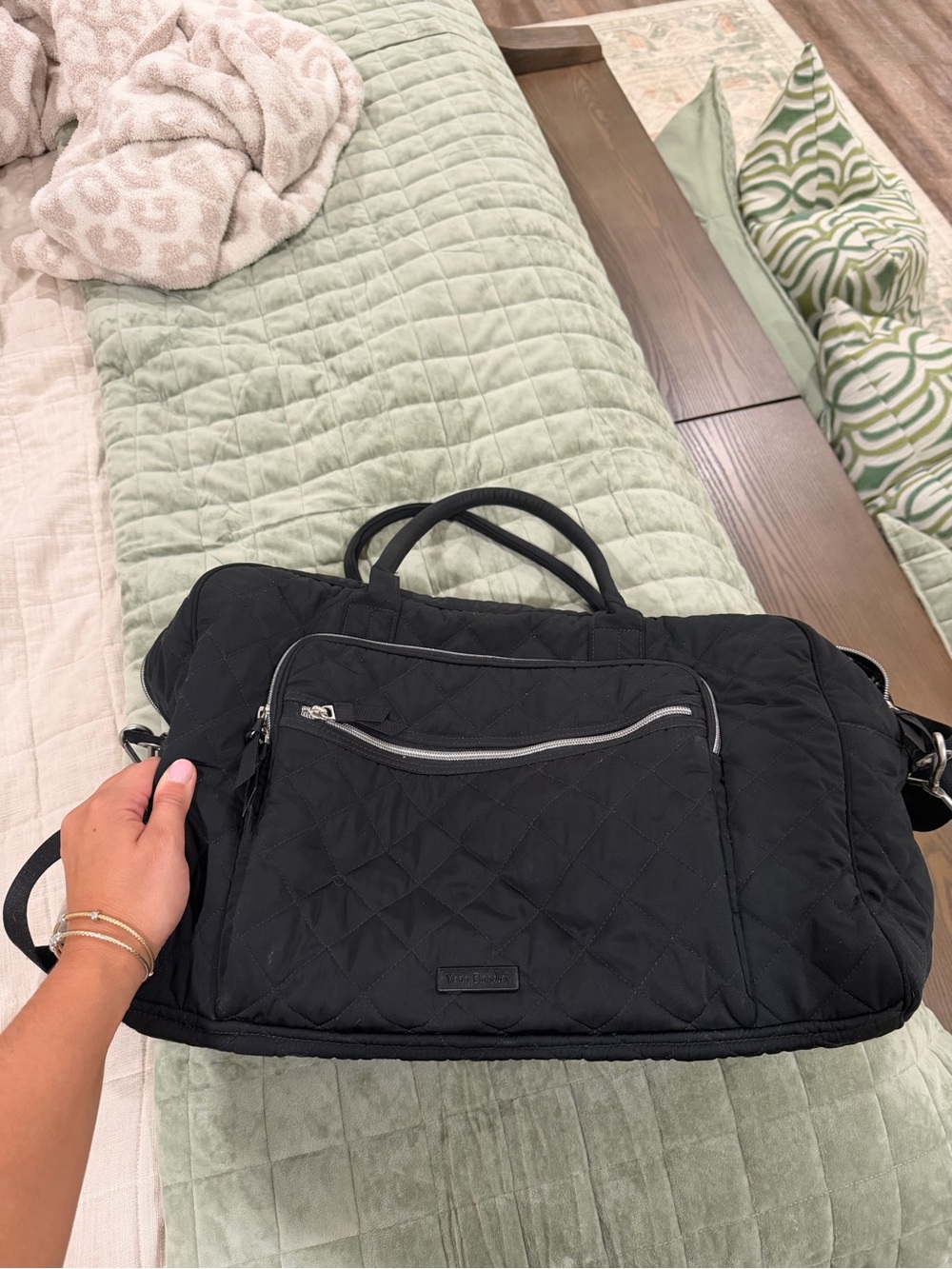 Vera Bradley Black Quilted Duffel Bag